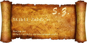 Stibli Zalán névjegykártya